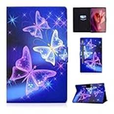 CXTCASE fodral för Lenovo Tab P12 12,7 tum 2023, skyddande fodral med stativfunktion för Lenovo Tab P12 12,7 tum, lila fjäril