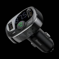 Baseus S-09A T-formad Bluetooth FM-sändare/ Billaddare - Svart