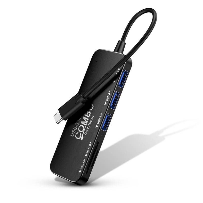 Usb c hubb typ c till multi usb 3.0 adapter för samsung huawei splitter höghastighets 4 portar allt i en läsarplats pd-läsarplats