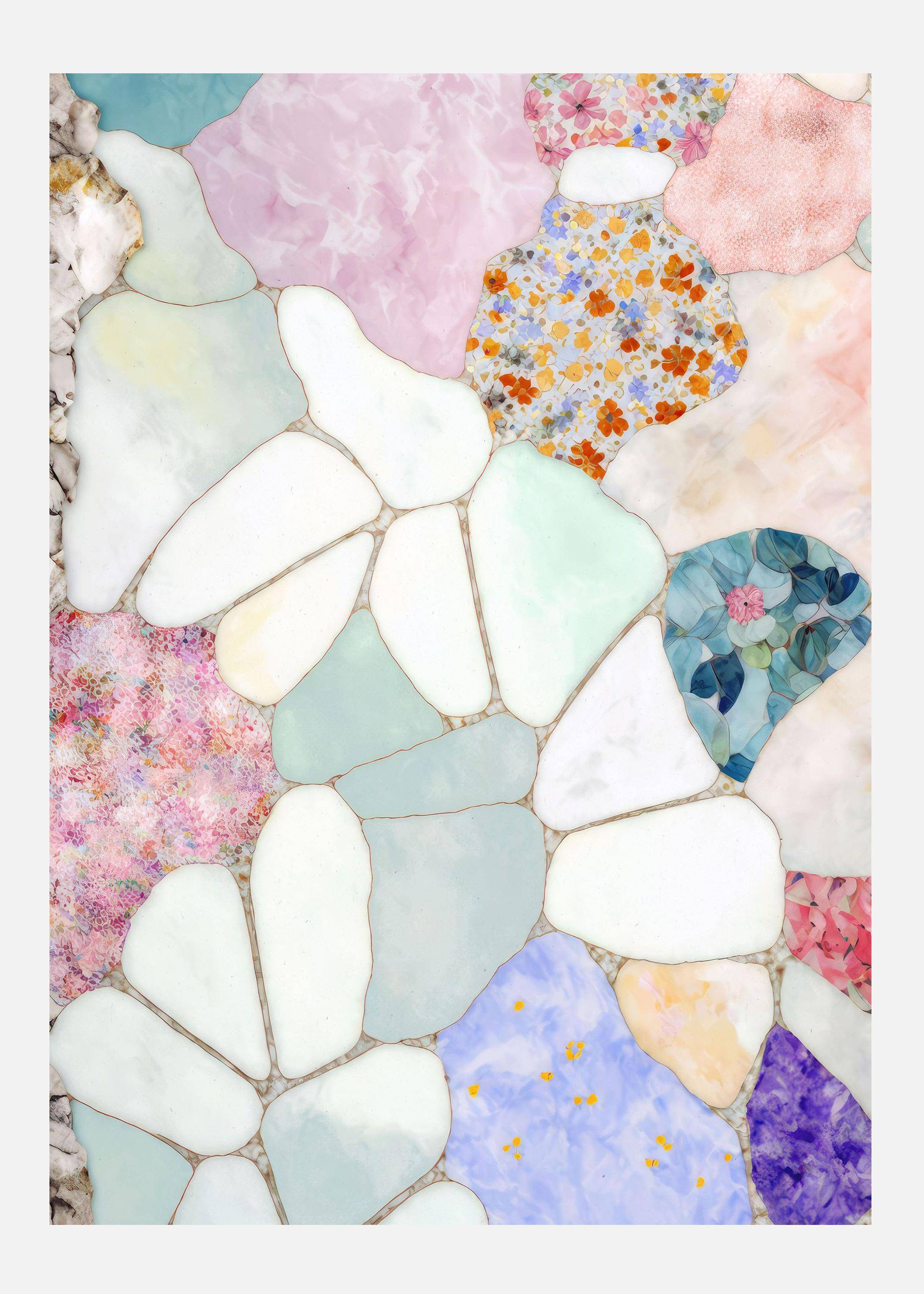 Floral Mosaic Canvastavla (50x70 cm)