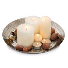 Deco Tray Ø 28 cm runt silver-dekorativt bricka Candlelight Tray