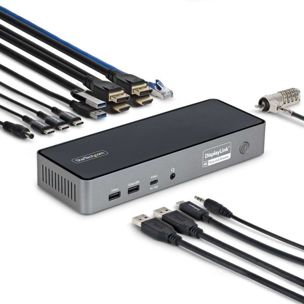 StarTech.com DK30C2DPEPRUE dockingstation Ledningsført USB 3.2 Gen 1 (3.1 Gen 1) Type-C Grå