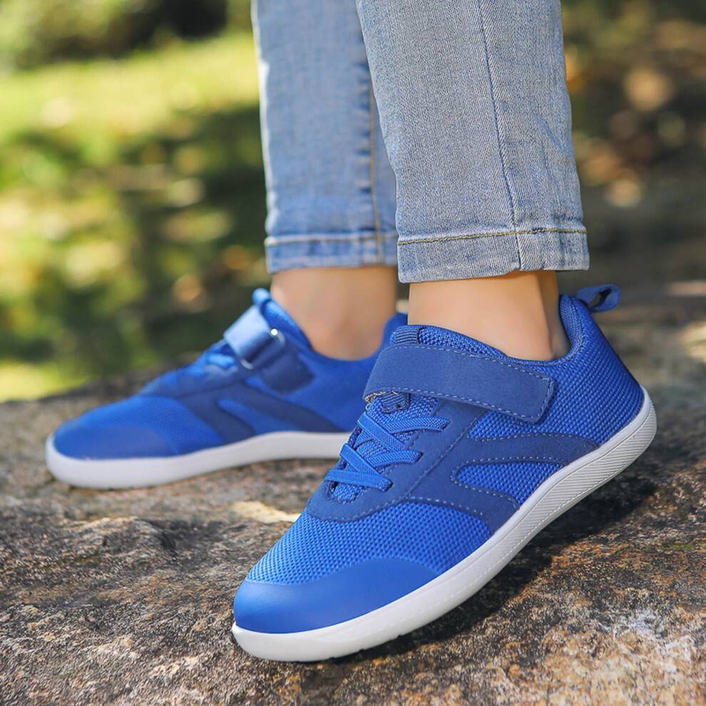Børnesko, Børnefritidssko Bred Pasform Walk Dance Casual Sko til Leg og Hverdagsaktiviteter, Børnesneakers, Z06Blå, 35