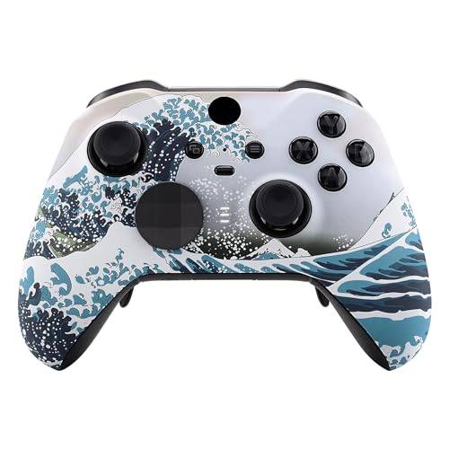 eXtremeRate Hölje Cover för Xbox One Elite Series 2 Controller Model 1797, Ersättande Främre Skal Case Shell för Xbox Elite Series 2 Wireless Controller Core & 2 Ringar-Den Stora Vågen