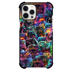 Gamer Case For iPhone Samsung Galaxy Pixel OnePlus Vivo Xiaomi Asus Sony Motorola Nokia - Controller Collage Neon Outline