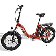 Fafrees F20 Fatbike 20 tums hopfällbar elektrisk cykel 36V 16AH 250W Maximal hastighet 25 km/h, Elektrisk cykel med uppladdningsbart batteri, upp till 90-120 km