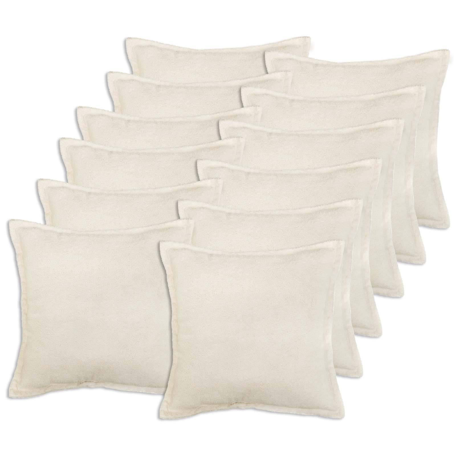 vidaXL Pudebetræk 12 pcs HOUTEN Cremefarvet 50 x 50 cm Bouclé