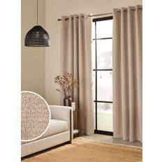 Next Natural Textured Eyelet Lined Curtains