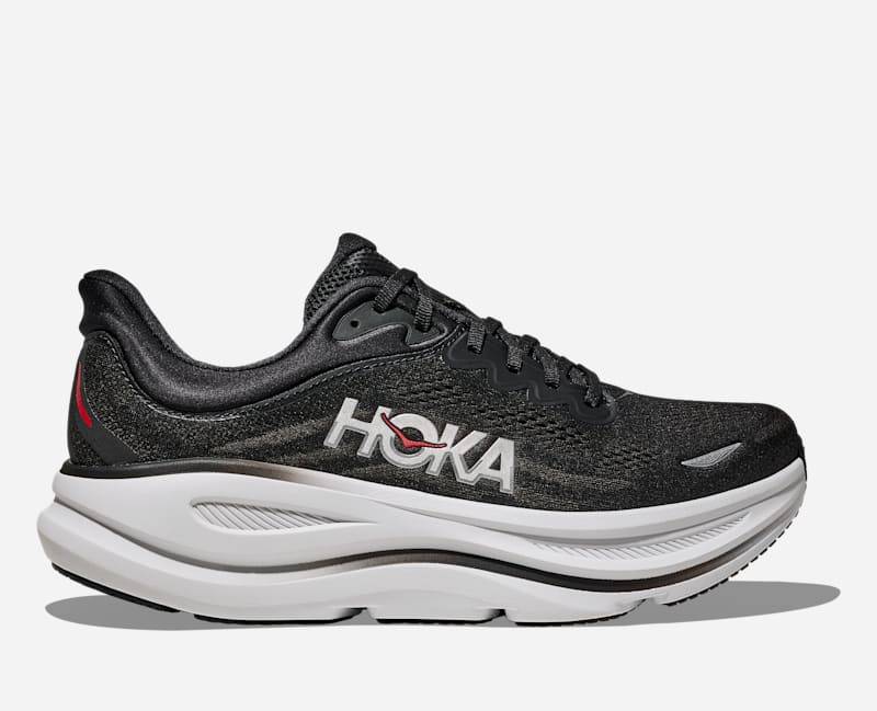 HOKA Bondi 9 Schuhe für Herren in Black/Vermillion Größe 43 1/3 | Straße