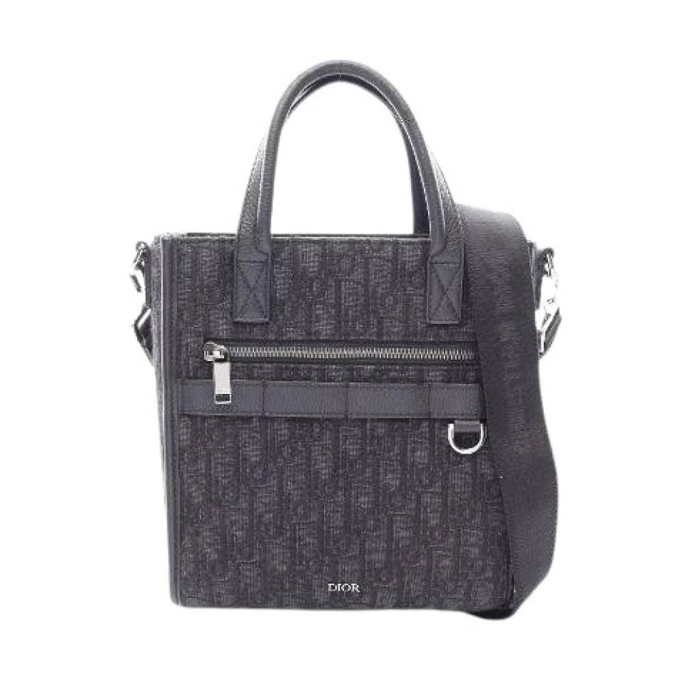 Dior Vintage Pre-owned Safari Oblique 2way håndtaske - Vintage - Herre - Sort - ONE SIZE - Uld