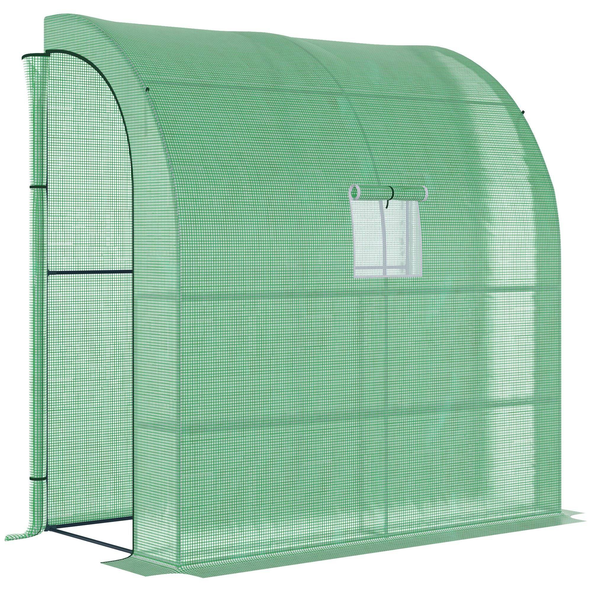 Polytunnel tomatdrivhus med netvindue, drivhus med rulleporte, dyrkehus med uv-beskyttelse, grøn, 200 x 100 x 215 cm
