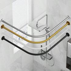 L-formad duschdraperistång för badrum, hörn, badkar (28"/38"/48"x28"/38"/48), borrfri installation, för badrum, klädaffär, privata utrymmen, badrumsin - Multifärgad (Multi-size)