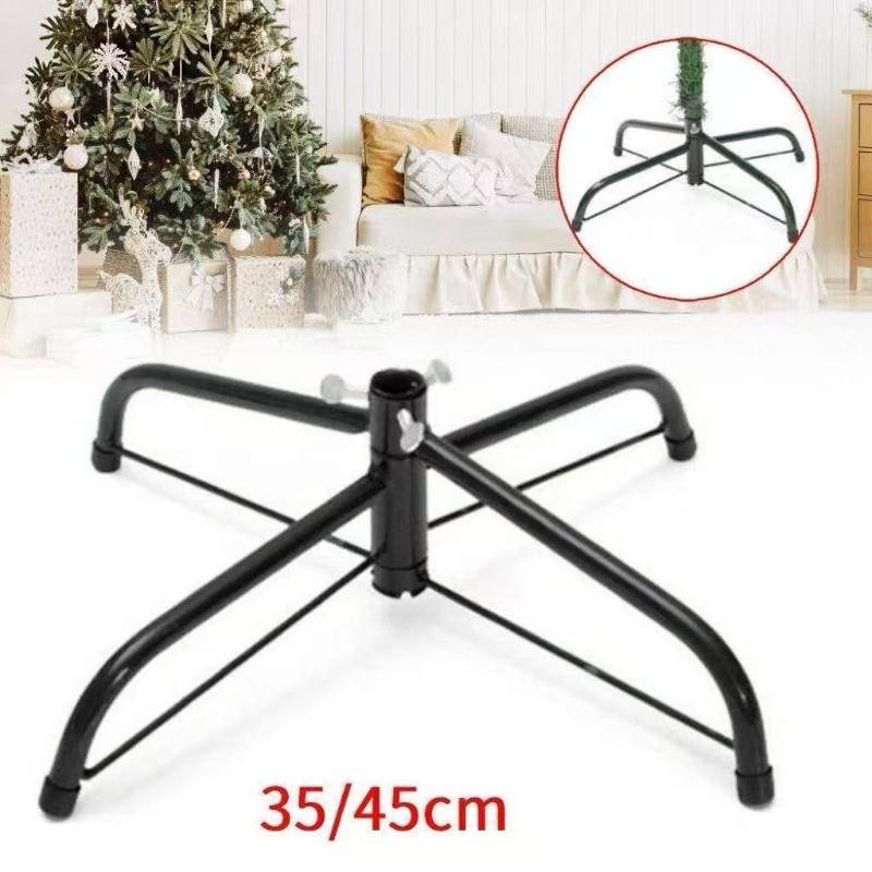 Tree Christmas Stand Artificial Base Holder Metal Rotating Iron Bracket Stands Trees Live Holders Cast Rack Umbrella Duty 45cm