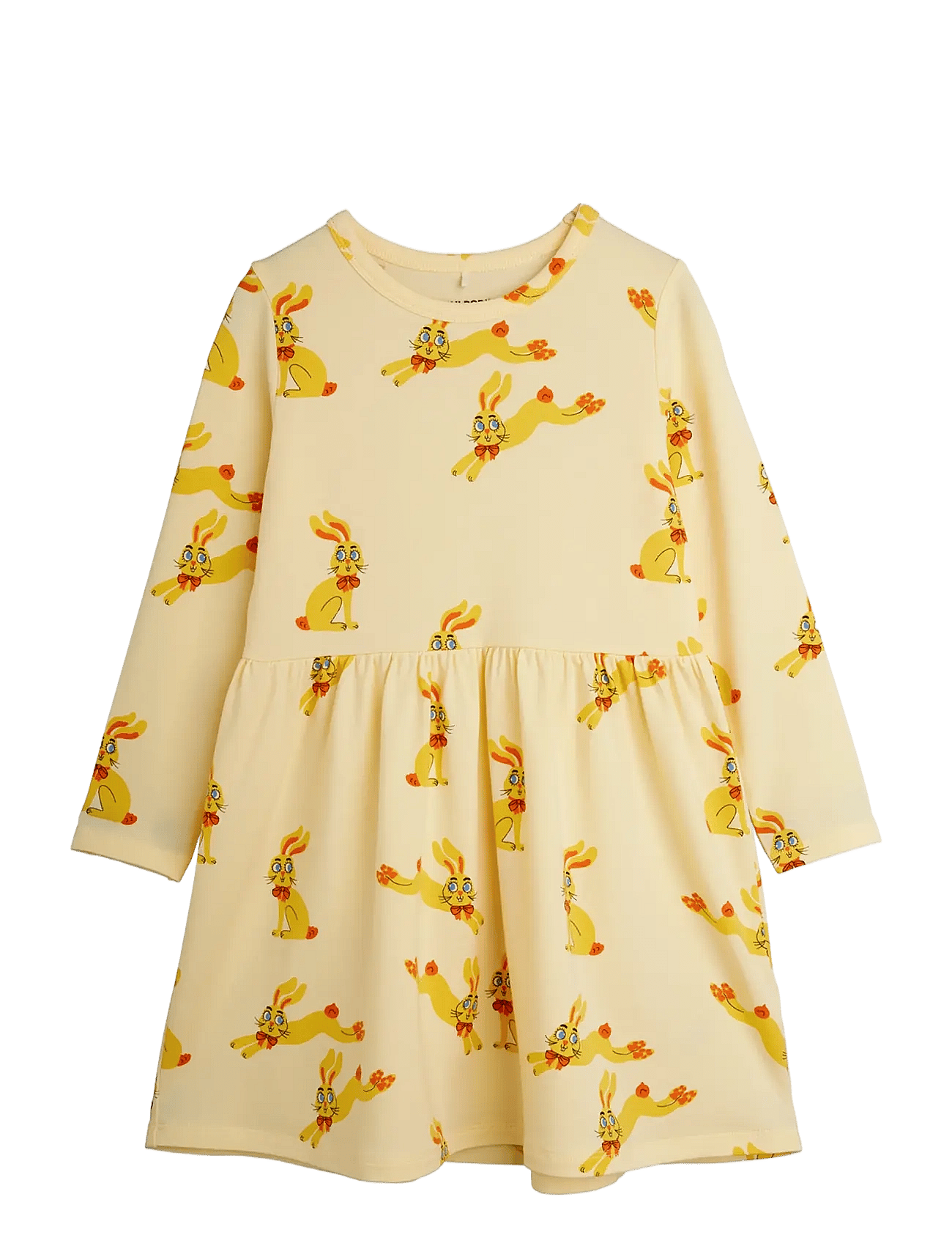 MINI RODINI Rabbits Aop Ls Dress | Yellow | 140/146