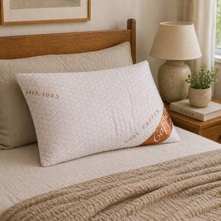 Copper Infused Memory Foam Pillow - 60% polyester and 40% bamboo