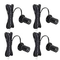 4st 5V USB Mini Spotlight LED Display Spotlights med en 6,6 Fot Lång Kabel för Rumsdekorativa Lampor Skåpdisplay (Svart)
