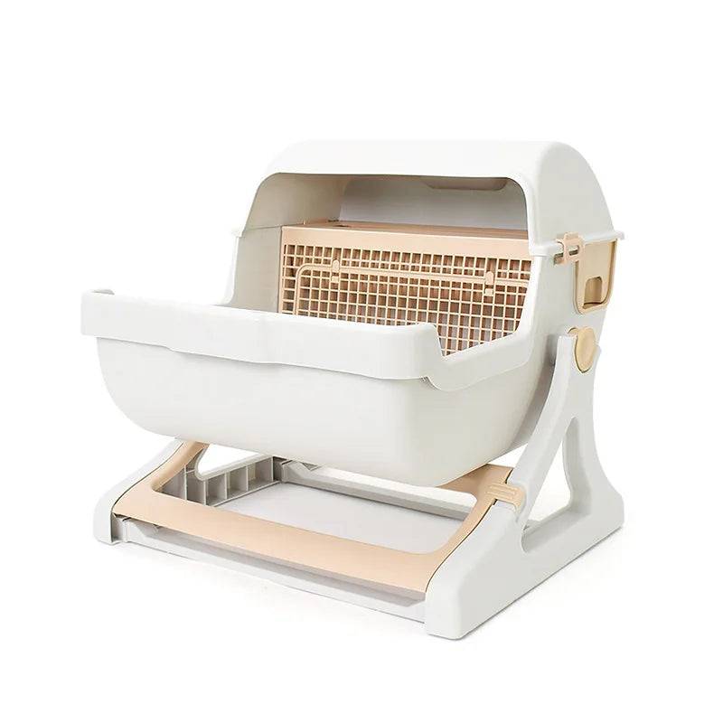 Semi-Automatic Self-Cleaning Cat Litter Box — XXL Semi-Enclosed Design, 4 Styles - style 1