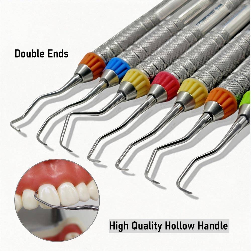 Högkvalitativa dentala Gracey-kyretter Periodontal skrapa Rostfritt stål Periodontala benkyretter Perio dentalt instrument