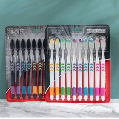 10/20 st mjuk tandborste liten måne bambu träkolshår superfin supermjuk vuxen elevtandborste engångstandborste kan användas flera gånger heminredning - Multifärgad (Multi-size)