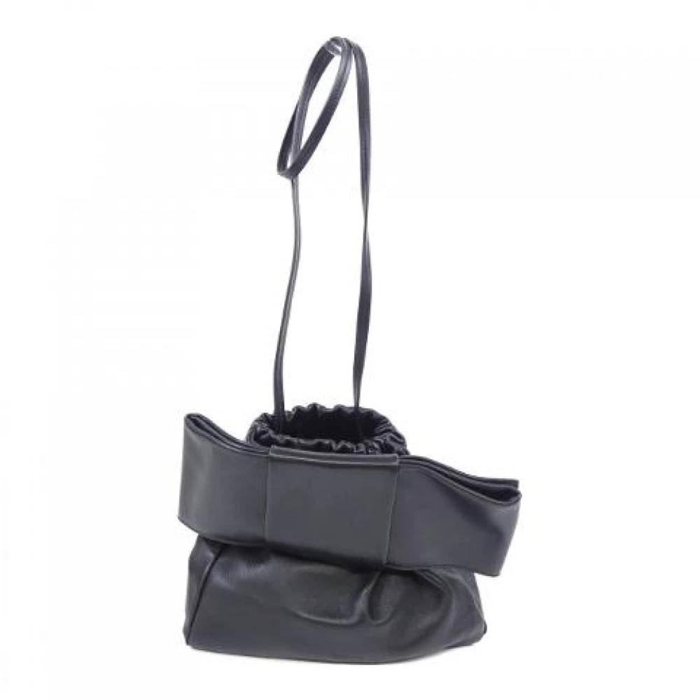 Jil Sander Pre-owned Pre-owned Læder Skuldertaske - Vintage - Dame - Sort - ONE SIZE - Uld