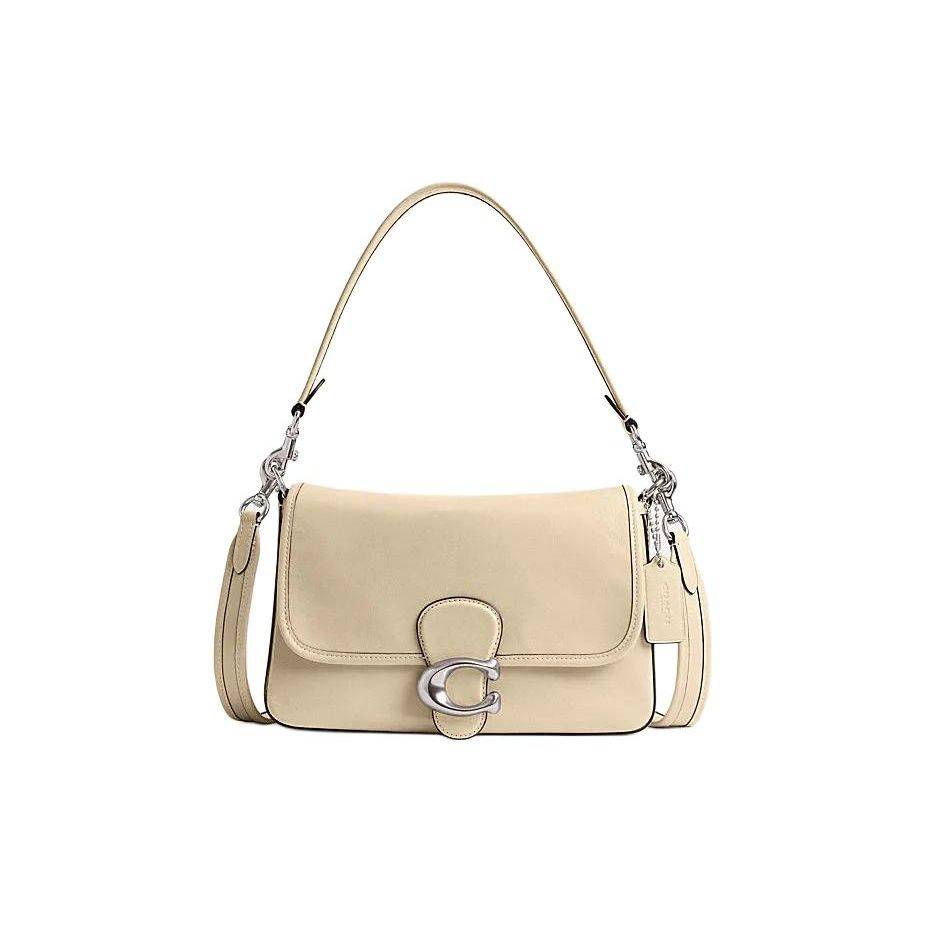 Coach Soft Tabby 26 Logo Magnetic Closure Leather Handbag Women handbag Ivory CR653-LHVT5 Basic Set (Bag+Dust Bag)