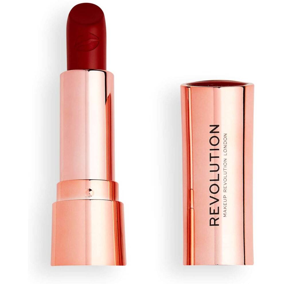 Makeup Revolution Satin Kiss L?bestift Intens farve tilg?ngelig i 12 nuancer Vegan & Cruelty-Free Ruby 3,5 g