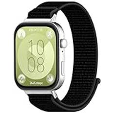 ZoRoll Armband kompatibel med Huawei Watch Fit 3, nylonarmband kardborreband för Huawei Watch Fit 3 - svart, Svart noir noir, Huawei Watch Fit 3