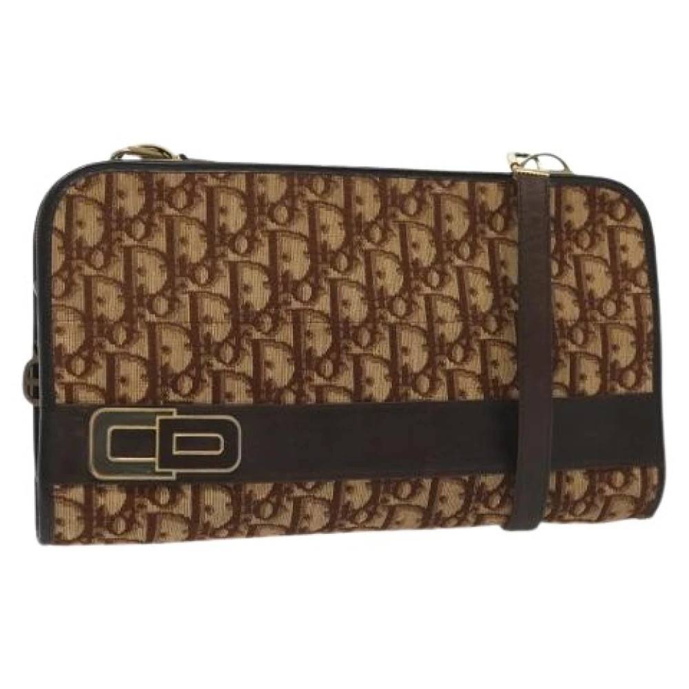 Dior Vintage Pre-owned Trotter Canvas Skuldertaske - Vintage - Dame - Brun - ONE SIZE - Uld