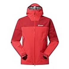 Berghaus Highland Storm 3L vattentät jacka för män, Karm/Hög vallmo, L