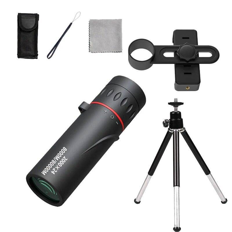 2000x24 Monocular Telescope Mini Portable HD Night Vision Kikare Vattentät Utomhus Camping Klättring Fågelskådning Teleskop Telescope