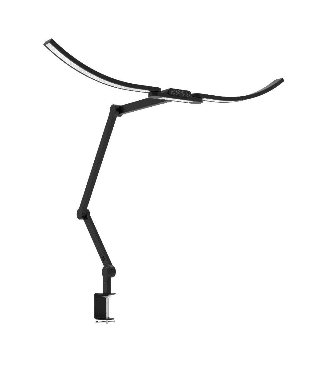 Transformerbar skrivbordslampa - Med svängarm och hållare - 1600 lumen - Svart - PLUS