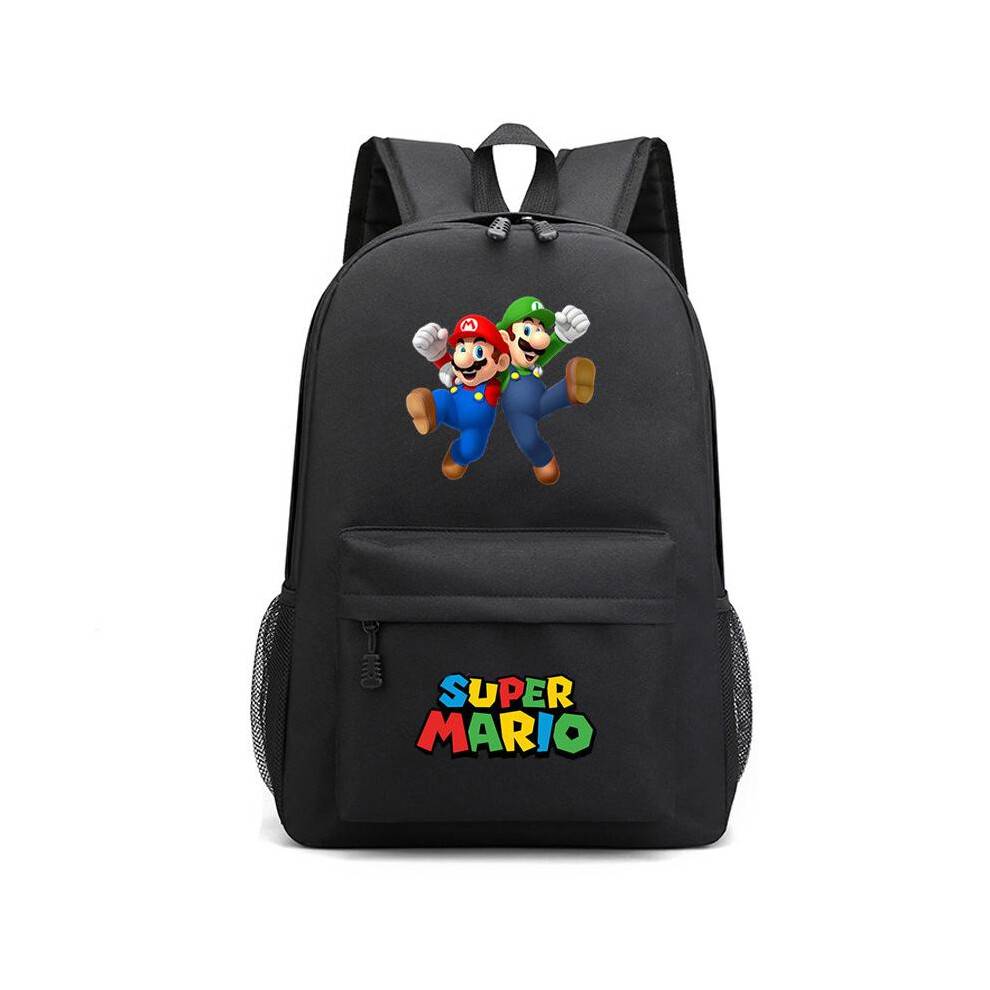 (Lightning blue, All yards) Nintendo Super Mario Galaxy Teenager School Backpack Boys Girls Casual Travel Daypack Game Theme Black Blue