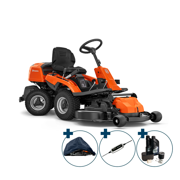 Husqvarna R 214TC med Comfort Sæde Frontklipper, 103 cm. inkl. fri levering, montering og klargøring + overtræk, batterilader og servicekit.