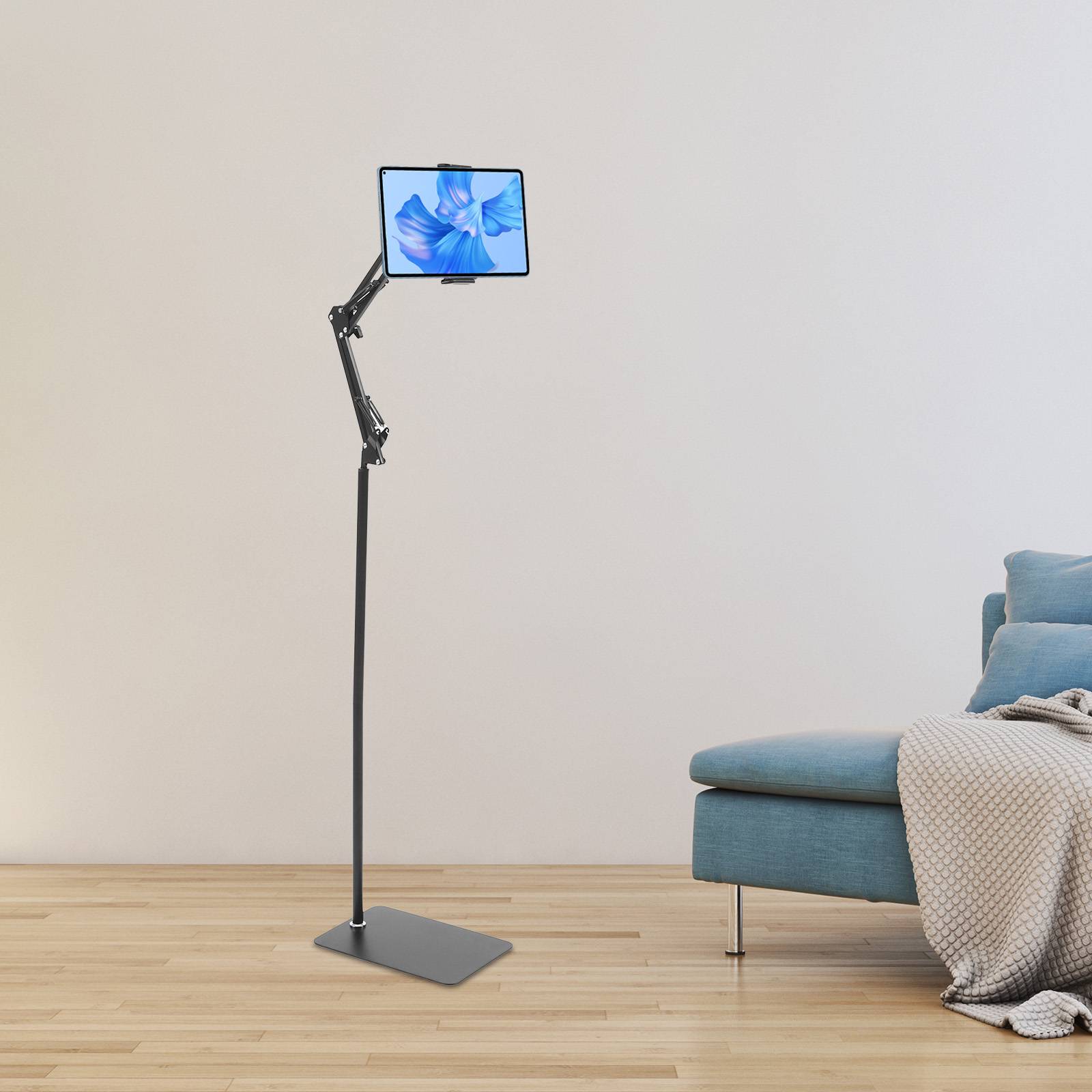 Universal Ipad Stand Floor Tablet Bracket Adjustable Flexible Rotation Phone Holder 360° Rotating Stand Support 4.72-7.09in