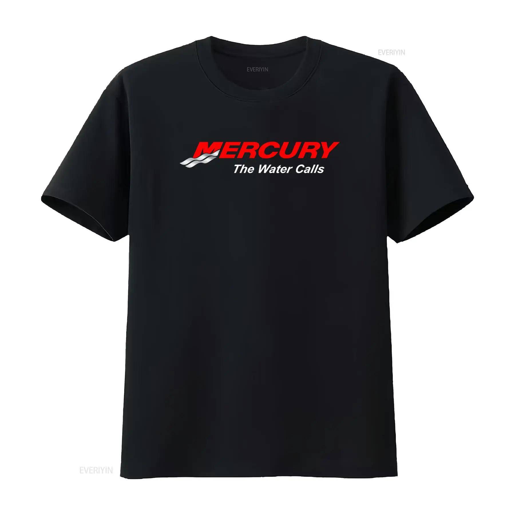 Mercury Marine Båtar Logotyp Utombordare Mercruiser T-shirt Vattnet Kallar vintage Tvättad Andningsbar Mångsidig Bekväm cm