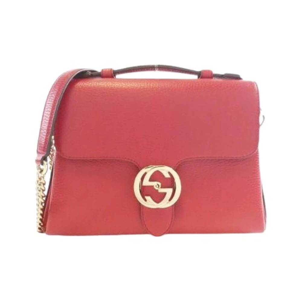 Gucci Vintage Pre-owned Læder Skuldertaske - Vintage - Dame - Rød - ONE SIZE - Uld