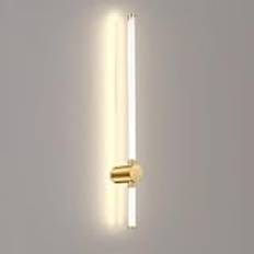 wall lights Modern Minimalistisk LED Vägglampa Linjär Strip Vägglampa Guld Metall Sminklampa, 29 tums väggmonterad belysningsarmatur, Inomhusdekor Väggtvättlampor Kompatibel med Vardagsrum Sovrum,