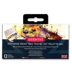 Derwent Inktense Paint Pan akvarellfärg, 12 st