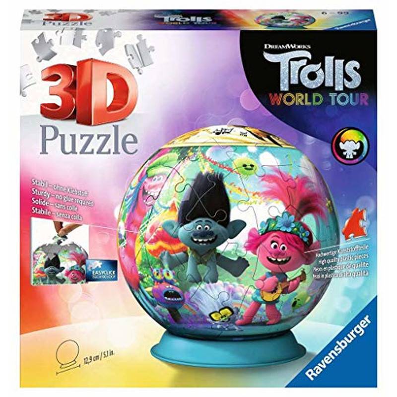 Ravensburger 3D Puzzle 11169 - Puzzle-Ball Trolls - 72 Teile -...
