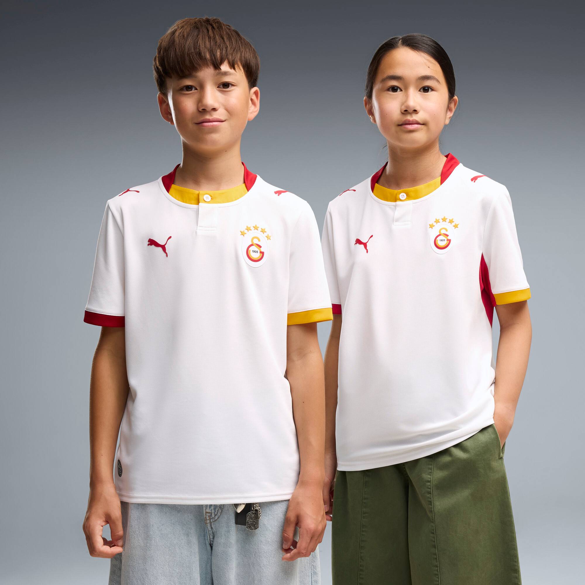 PUMA Galatasaray S.K. Third Jersey Youth, Clothing, White/Dark Cherry/Summer Sunset, 15-16Y