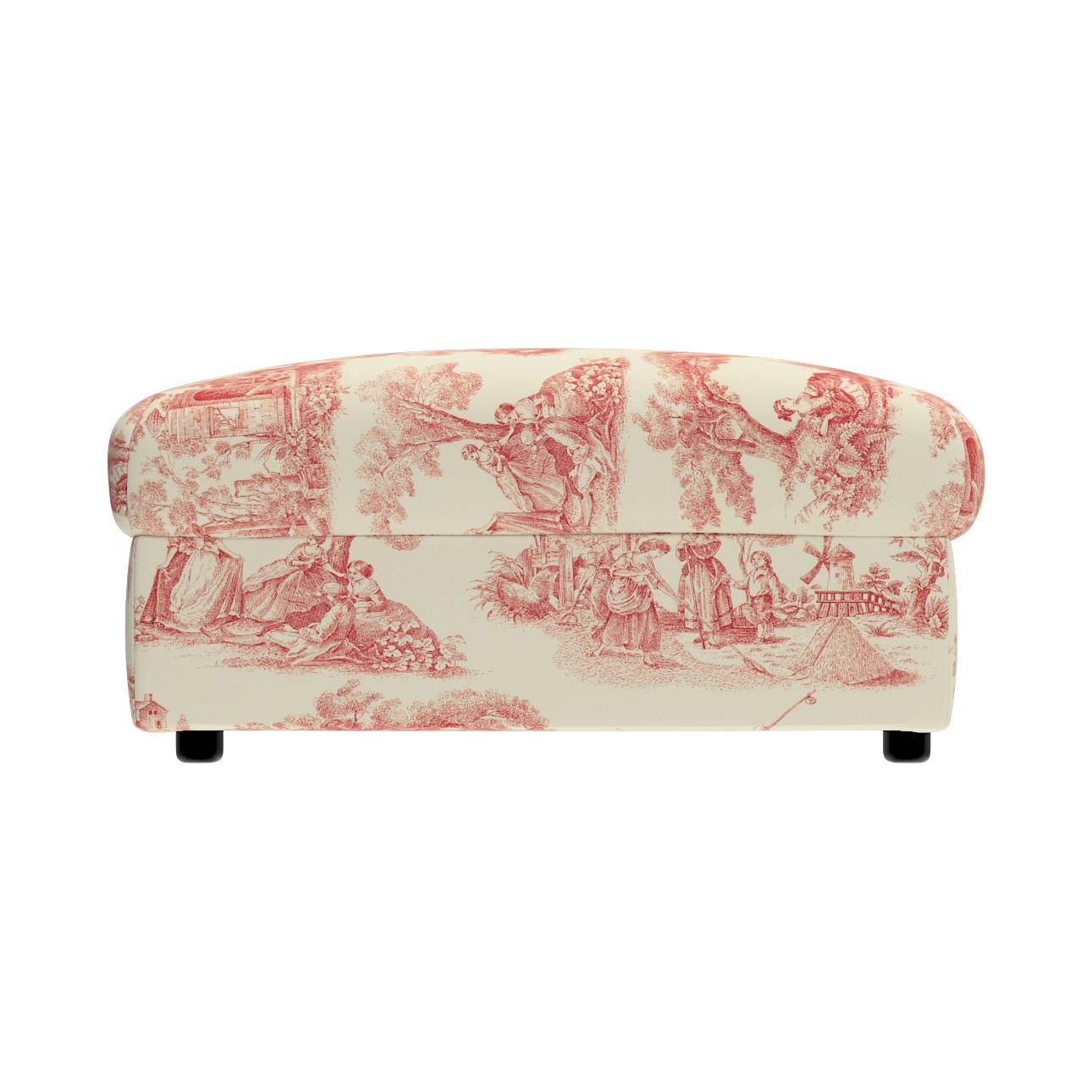 Vimle betræk taburet, Rød print, creme baggrund, 73 x 98 x 48 cm, Avinon