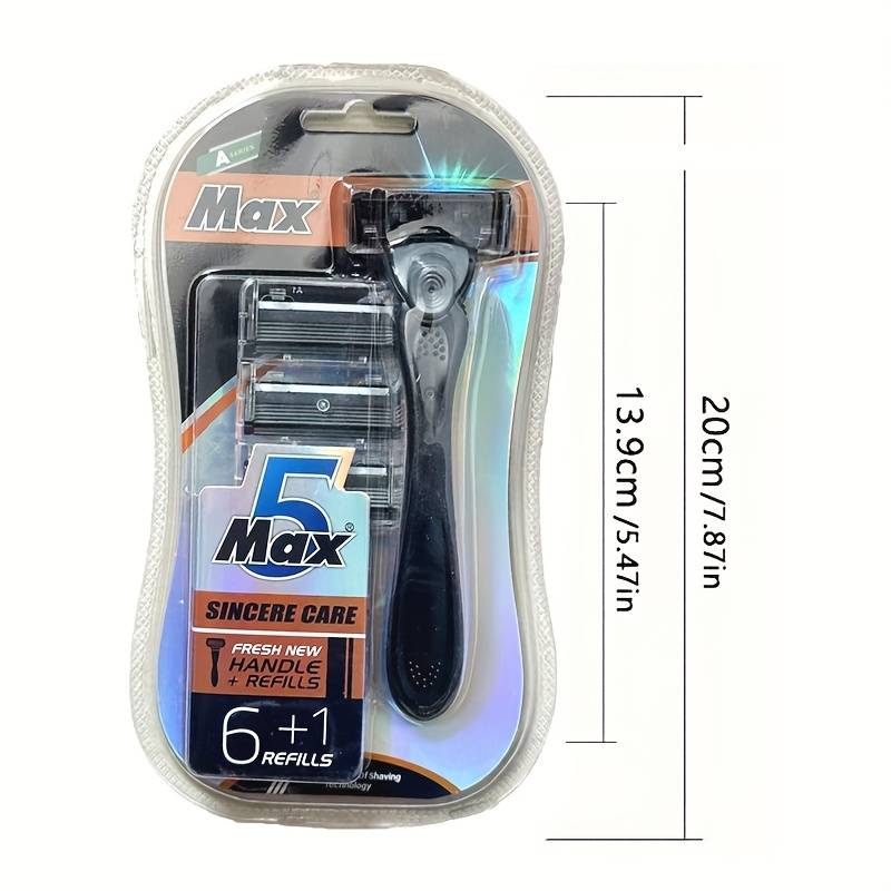 -layer Stainless Steel Razor For Men - , Fresh & New, Reusable, Fragrance-free, Includes 1 Handle & , Ideal For Normal Skin Types, Razors For Shaving