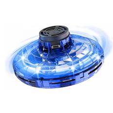 Seje LED-lysende sjove legetøj til børn, håndbetjente UFO-droner, mini flyvende kugle, svævende boomerang Fidget Spinner, fantastiske gaver til drenge og piger Blue