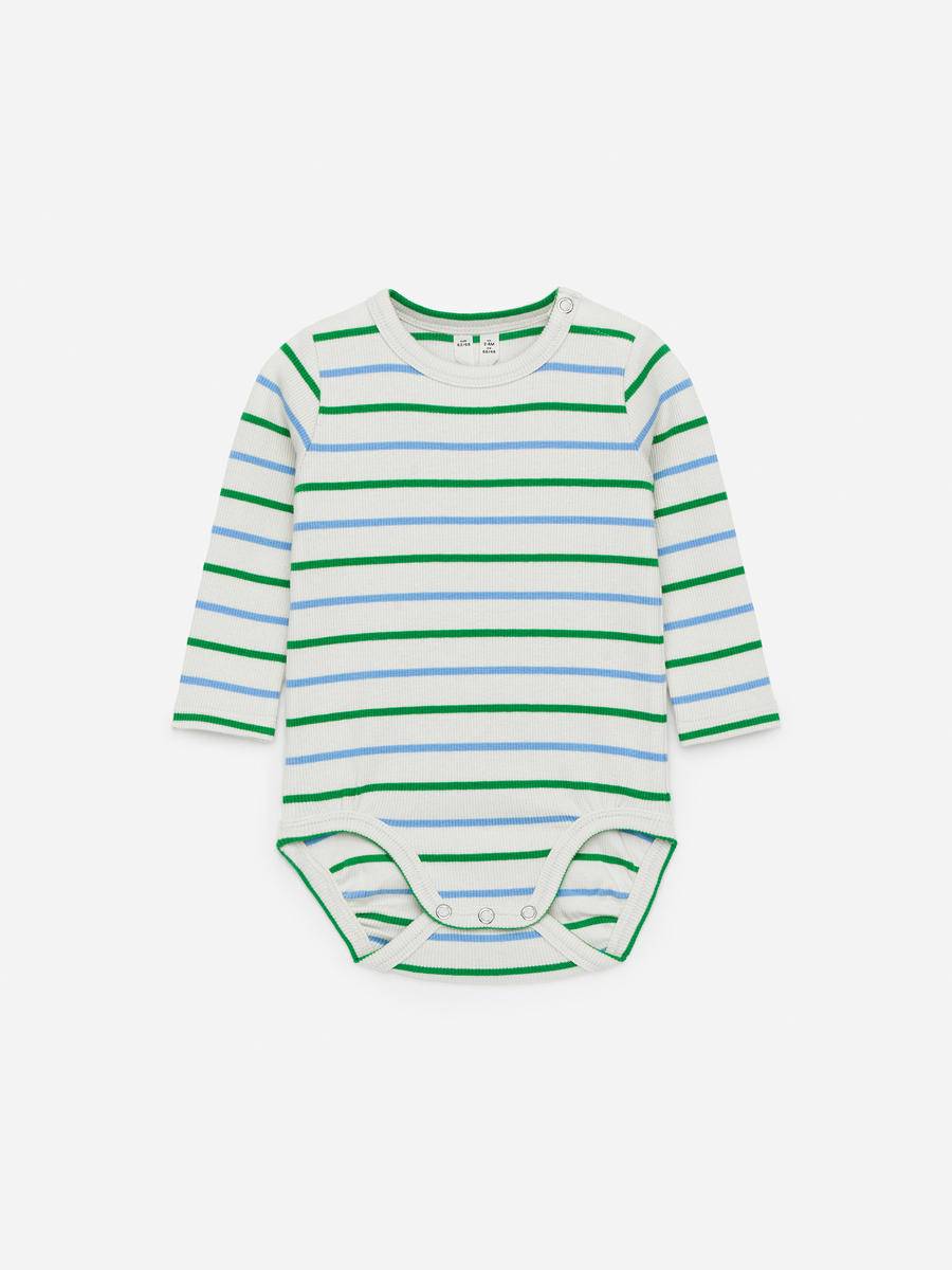 ARKET Ribbstickad Långärmad Body -Blå, 50/56