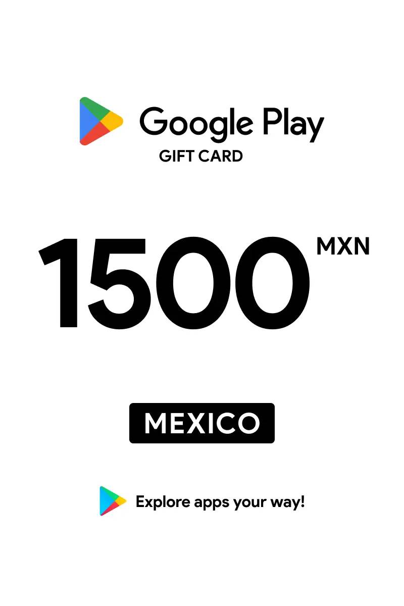 Google Play $1500 MXN Gift Card (MX) - Digital Code.