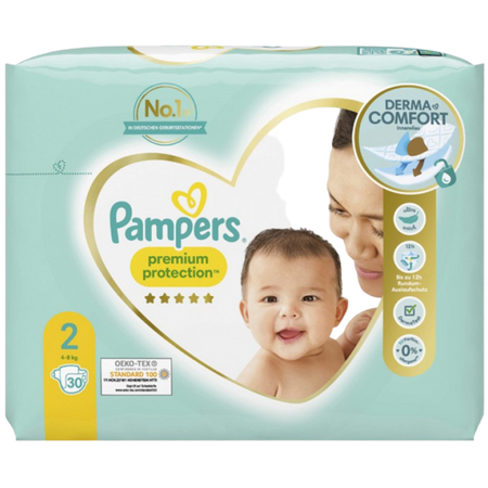 Pampers Premium Protection Storlek 2 (4-8 kg) 30 st.
