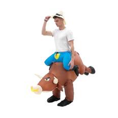 Voksen oppustelig tyrekostume tur på ko OX dragt Blow Up tøj til Halloween Cosplay Party Dress