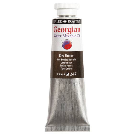 Georgian Water Mixable Oil Colour, vattenlöslig oljefärg 37 ml Raw Umber 247 - Brun