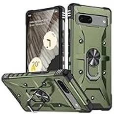 Telefonfodral Cover Buntar Compatible with Google Pixel 7 Case, Rotated Ring Kickstand,Shockproof Protection Hard Phone Case Anti-Fall Rugged Protective Cover for Google Pixel 7(Army Green)