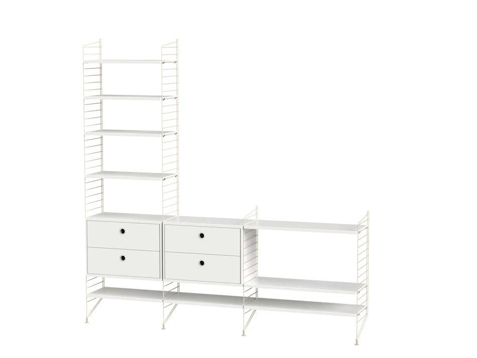 Reol, Living room J fra String Beige - hvid - Jacobsen Plus